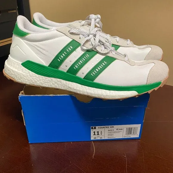 Adidas Originals Mens White Country HM Lace Up Sneaker Shoes Size US 11.5